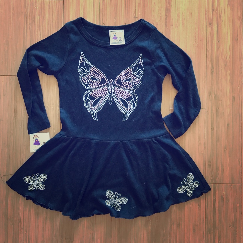 Butterfly bling toddler dress