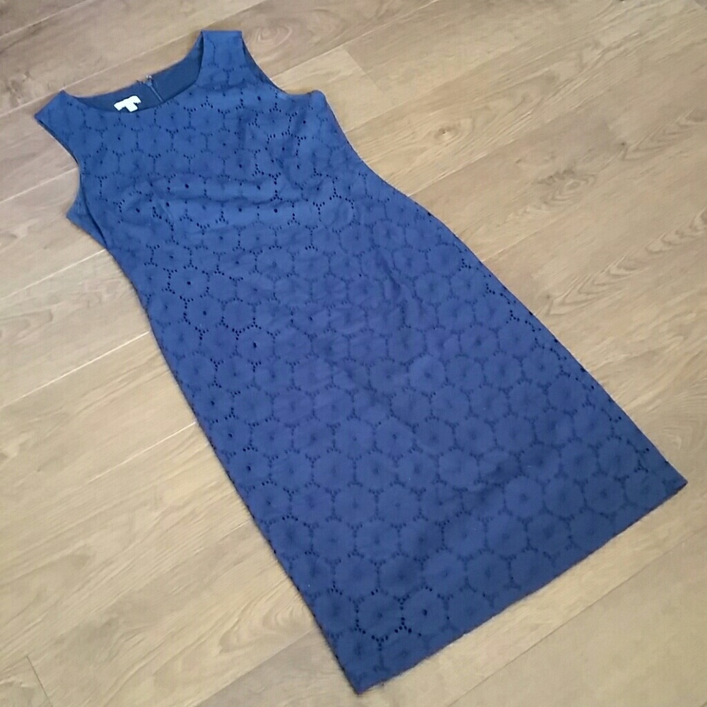 Talbots navy blue shift dress