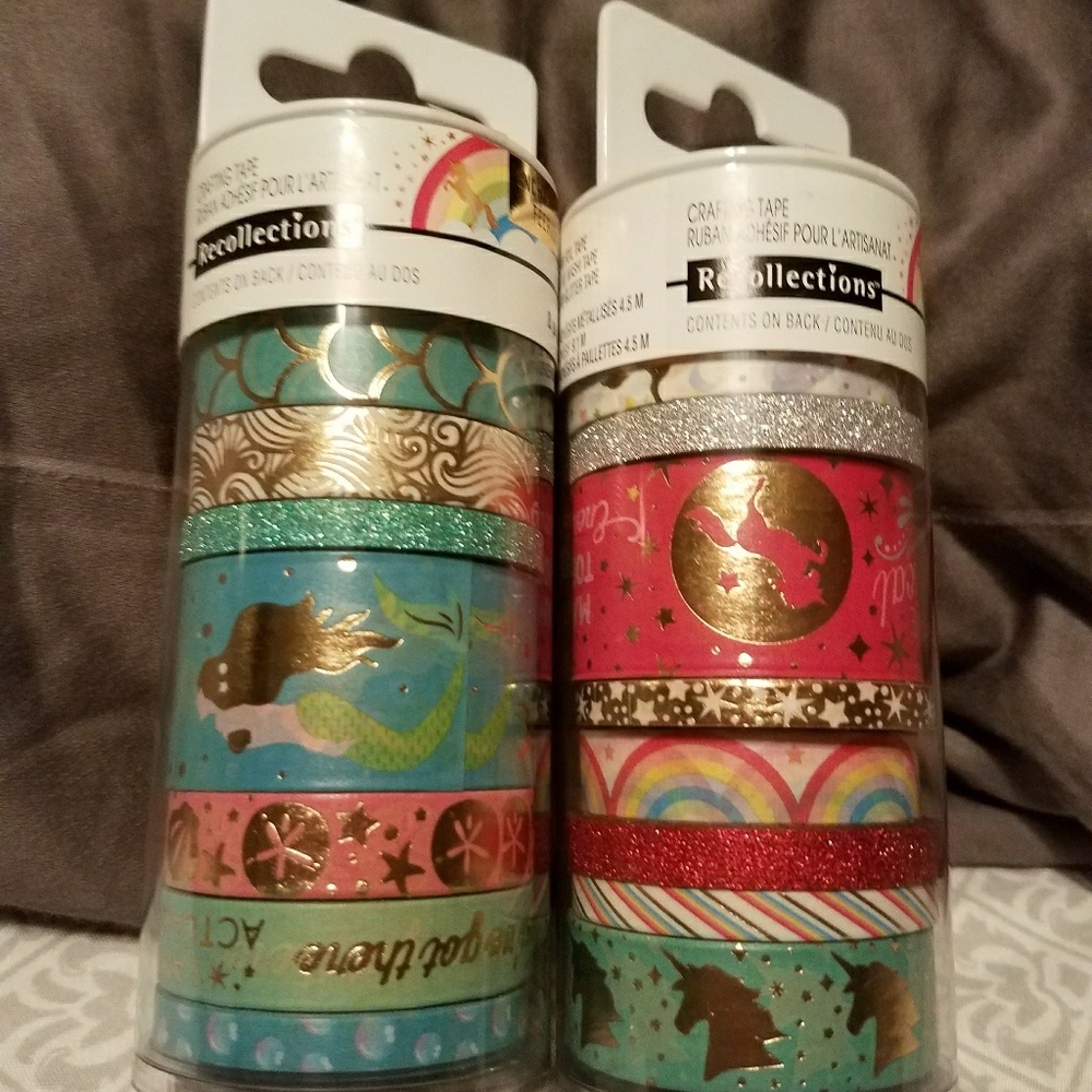 Unicorn/mermaid washi tubes