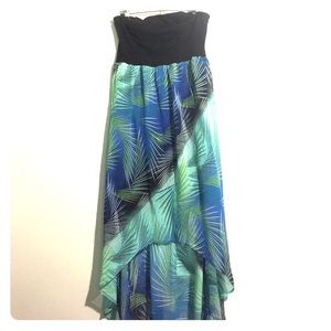 Strapless hi-low beach dress