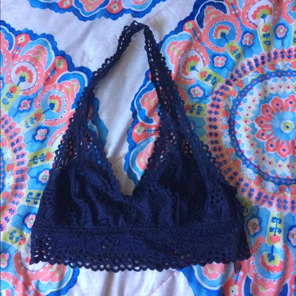navy blue lace aerie bralette