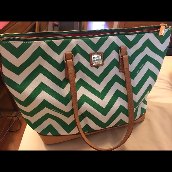 Dooney & Bourke Handbags - Dooney and Bourke Green Chevron Tote
