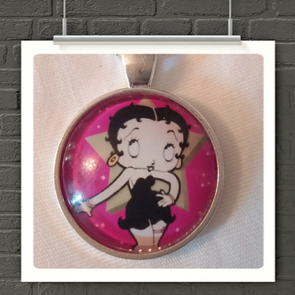 Sale**Betty boop,  star, cabochon necklace