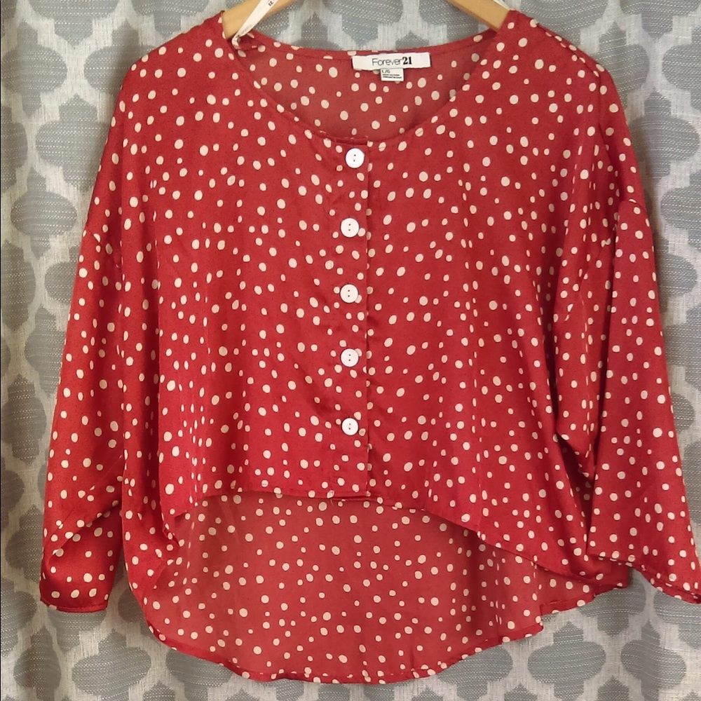 Forever21 Polka dot crop top