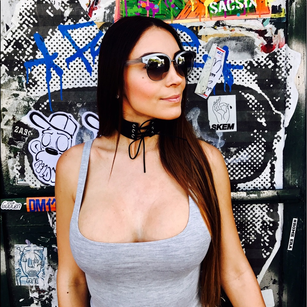 Black Lace up Choker