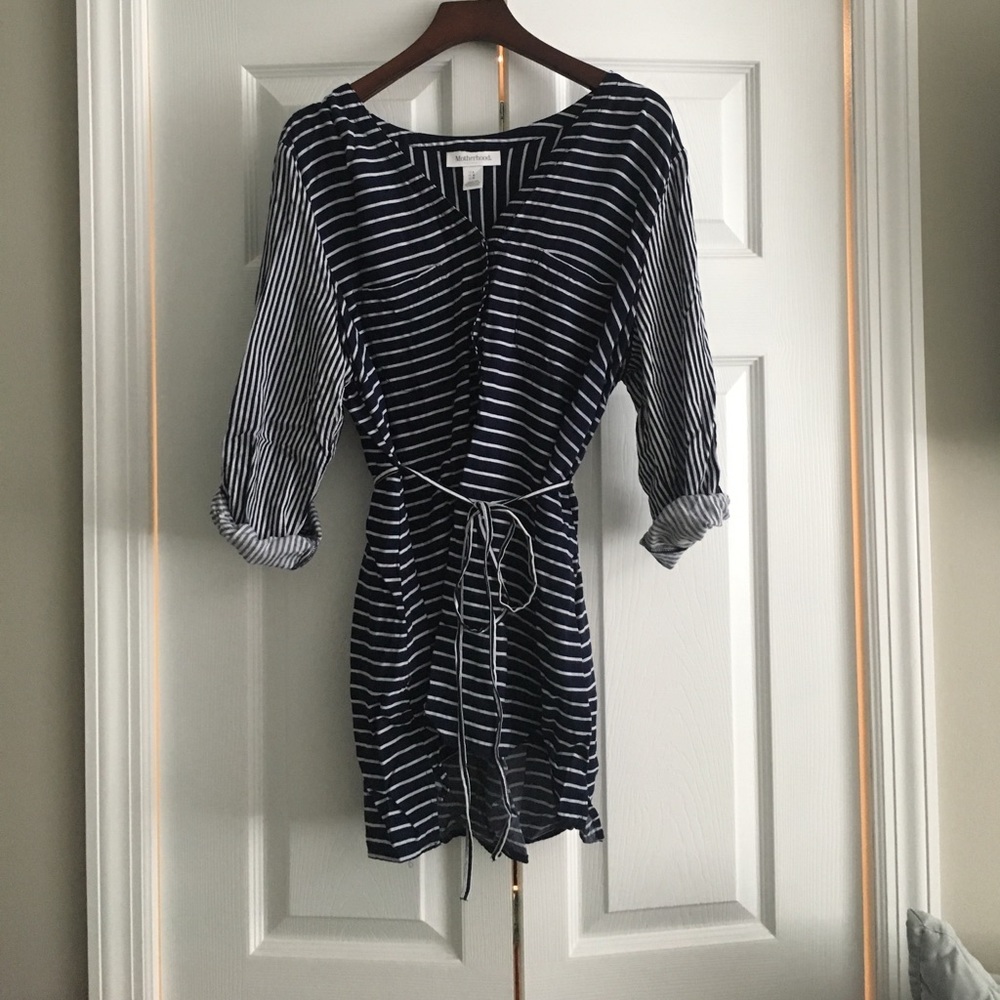 Motherhood maternity nautical top with tie