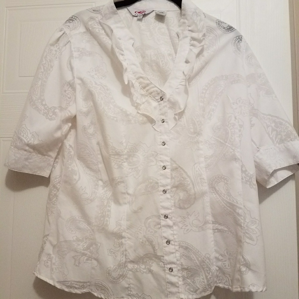 Roper burnout blouse.  Size L
