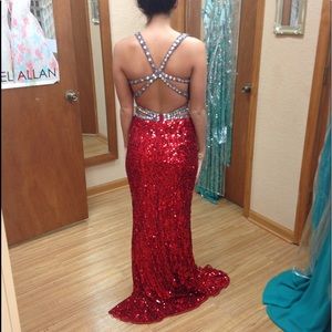 Red Sequin Formal Dress