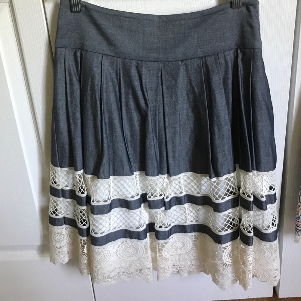 Ann Taylor Blue Lace Skirt