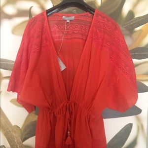 Coral swimsuit cover-up