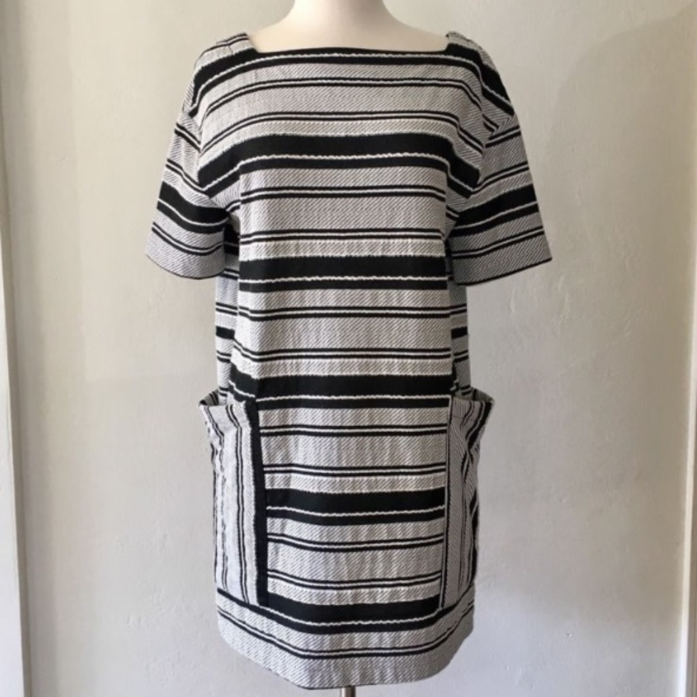 Zara Trafaluc dress, black/white, striped, cotton