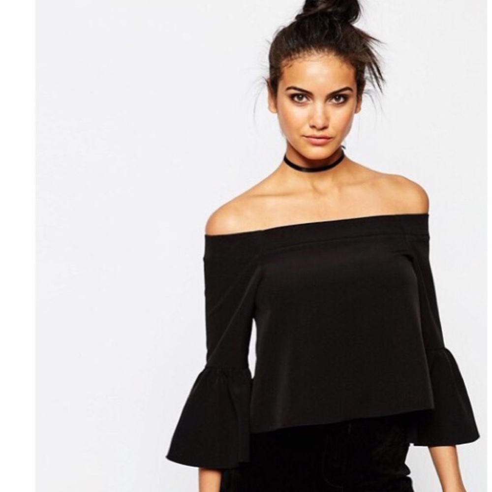 Asos black Off the shoulder top sz 8