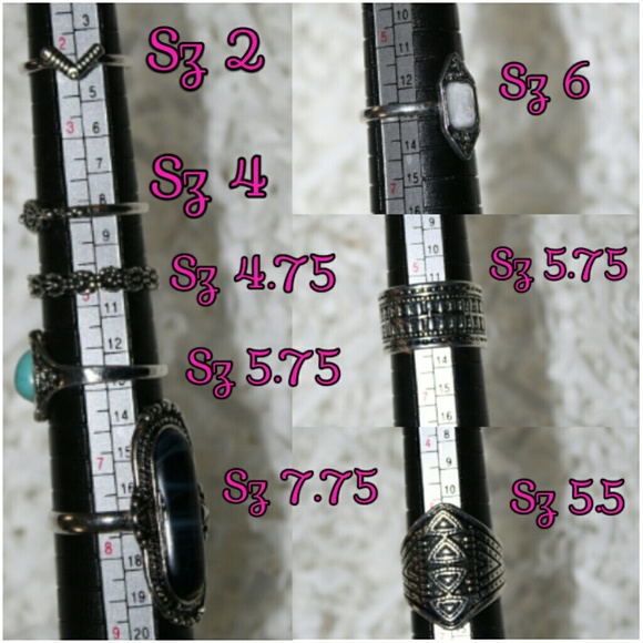 8pc Set Boho Style Rings - Picture 5 of 5