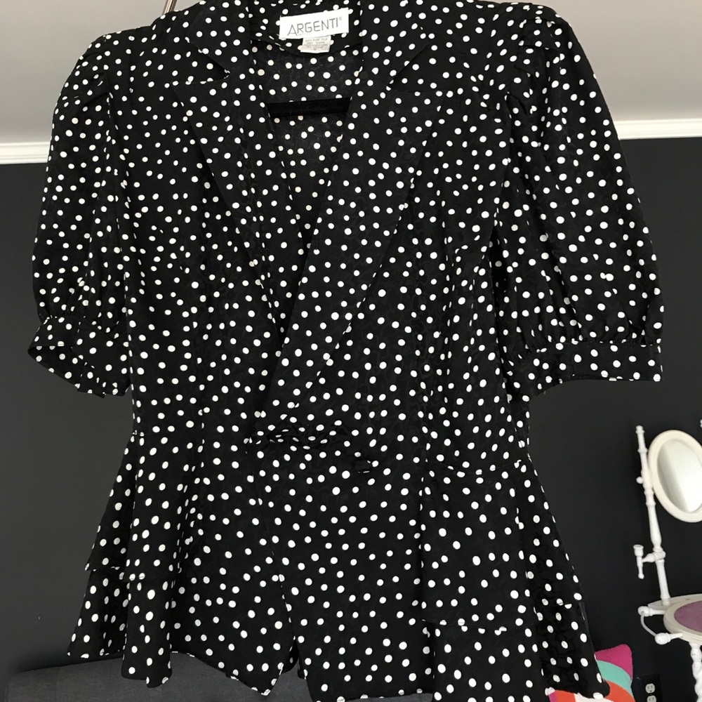 Vintage fitted polkadot top