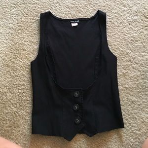 Black button up vest