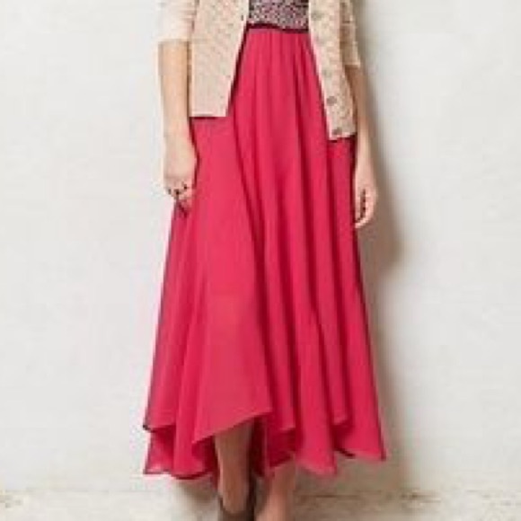 Anthropologie Dresses & Skirts - ANTHROPOLOGIE PINK FLOWY SKIRT