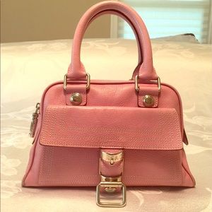 Genuine Versace handbag in muted pink leather.