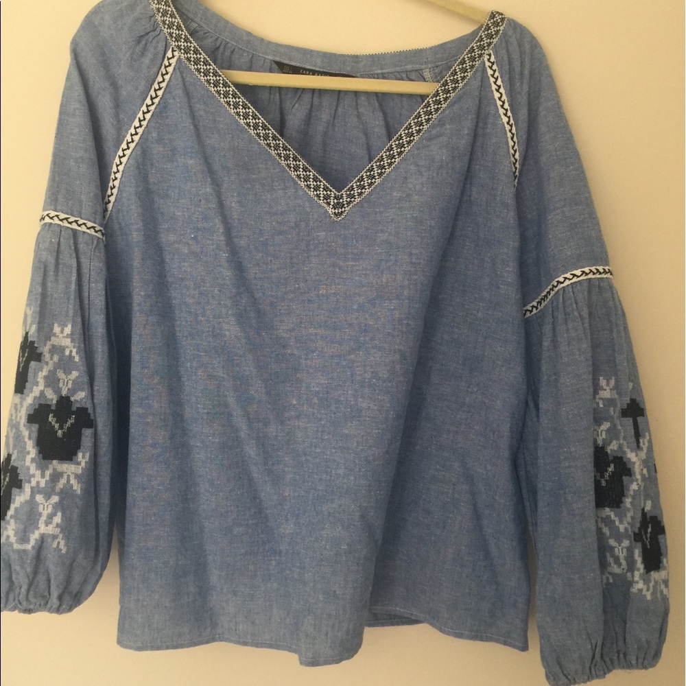 ZARA BASICS SZ L BOHO CHIC Embroidered tunic