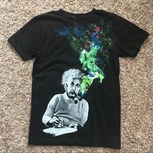 Albert Einstein galaxy smoke tee shirt