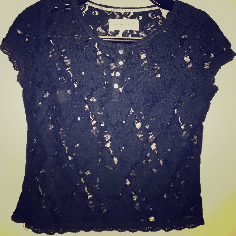 Abercrombie and Fitch Short Sleeved Navy Blue Top