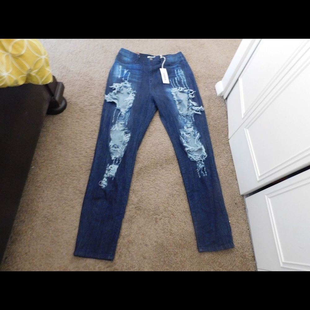 Distressed & Tipped Plus Size Jeans
