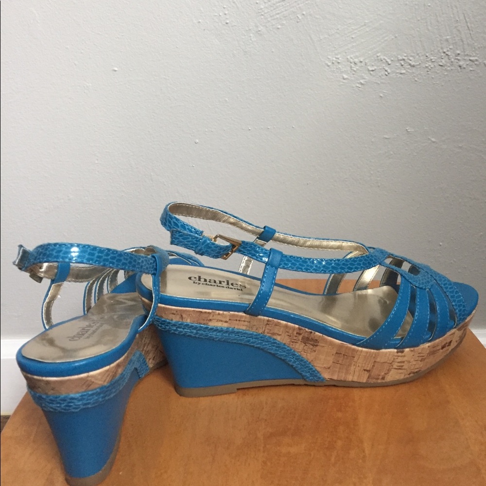 Charles David Teal Blue Wedge.