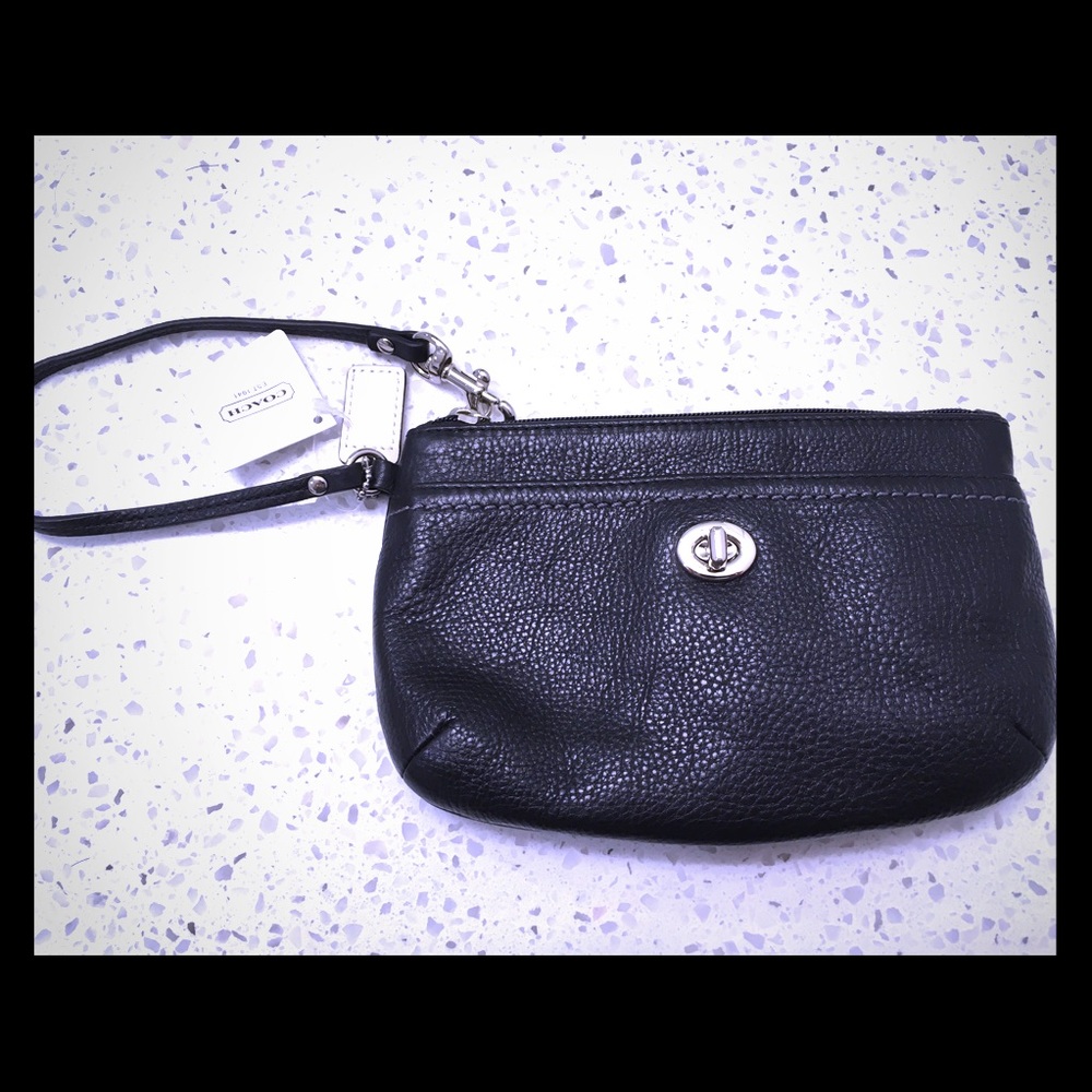 Coach Leather Turnlock Wristlet