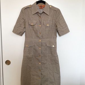 Tory Burch Dress with Gold Snap Buttons - Small
