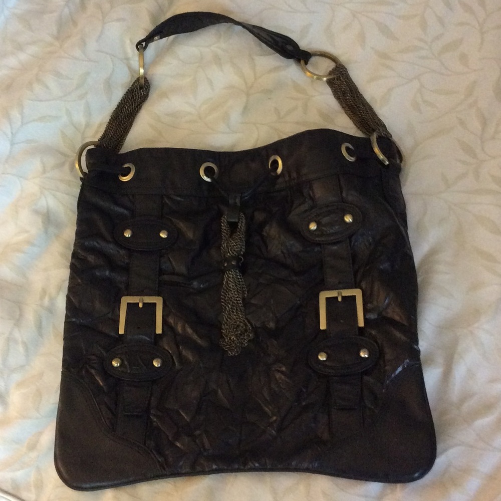 Sabina Black Leather Hobo