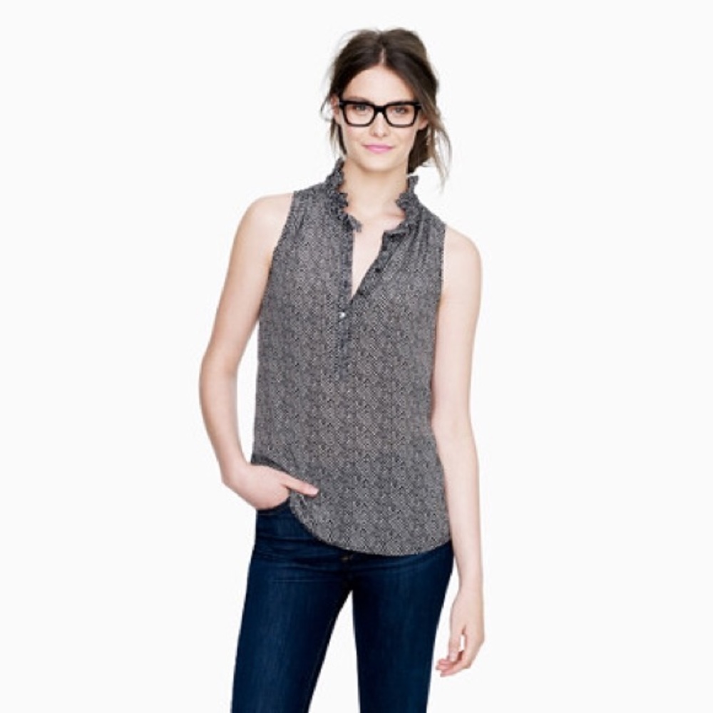 J Crew Herringbone Blouse