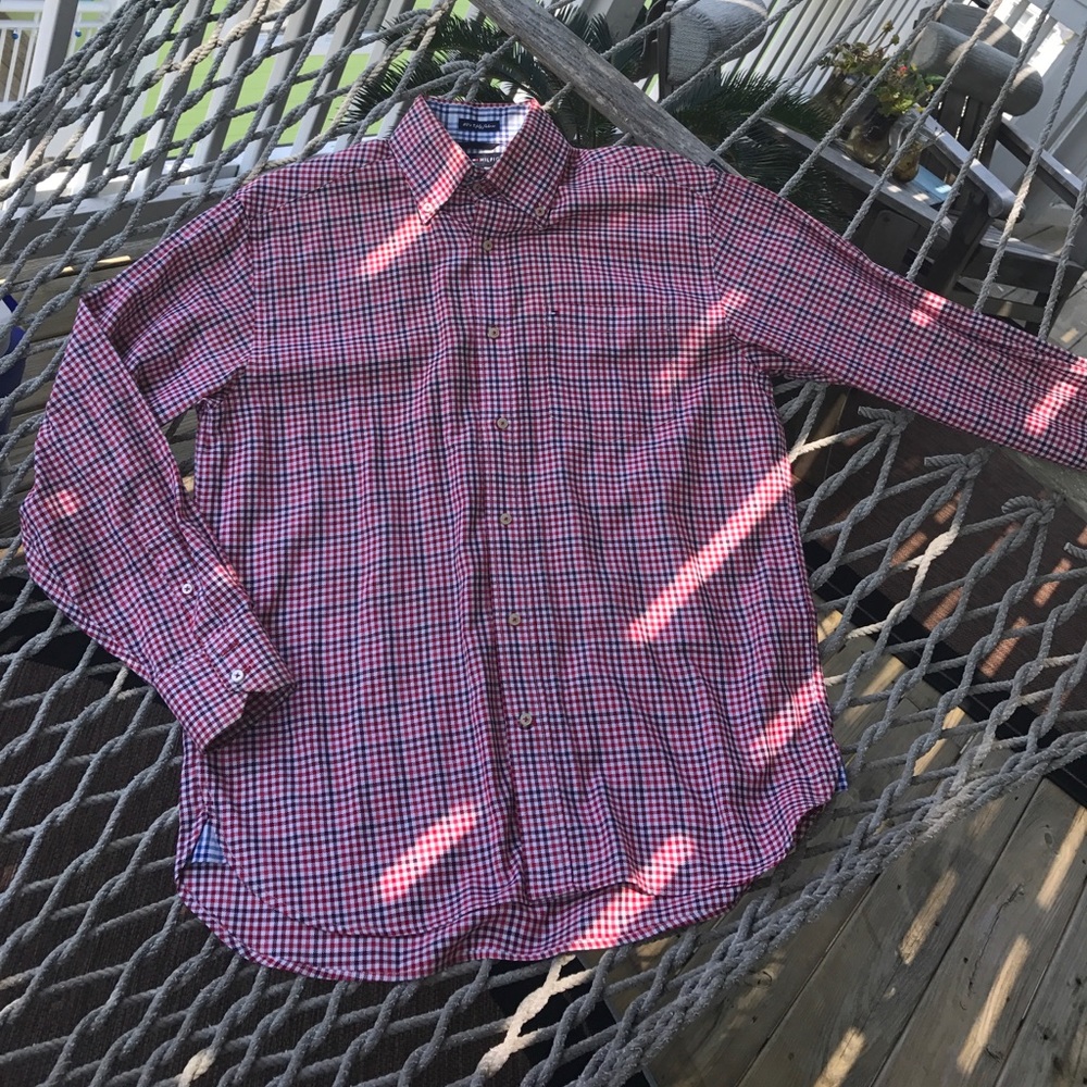 TH men's button down long sleeve dress shirt