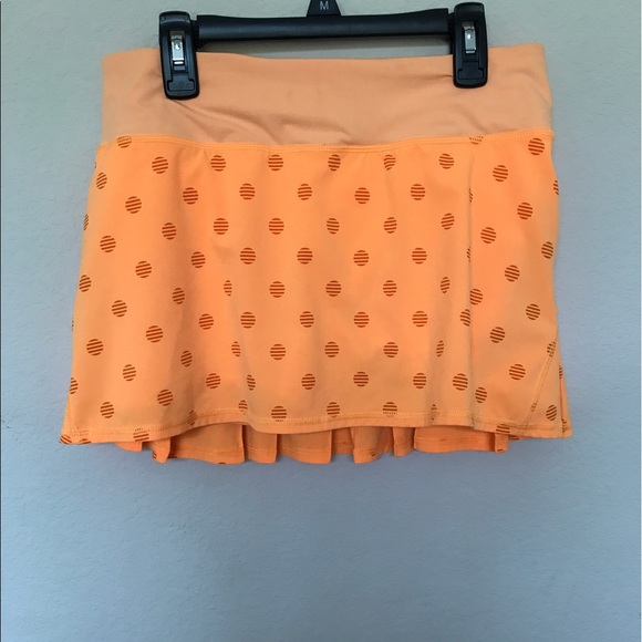 lululemon athletica Dresses & Skirts - Lululemon creamsicle orange polka dot skirt
