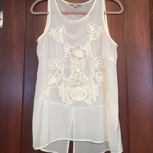 Off white sheer tank.