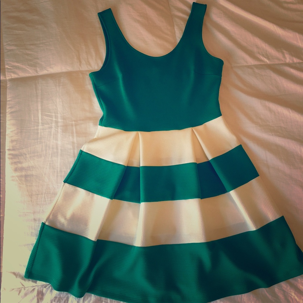 Green and White Summer Dress