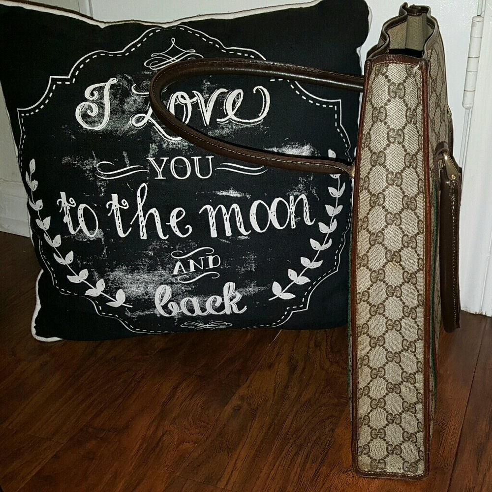 Vintage Authentic Gucci Shopping Tote Brown - Picture 2 of 8