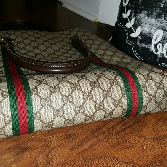 Vintage Authentic Gucci Shopping Tote Brown - Picture 5 of 8
