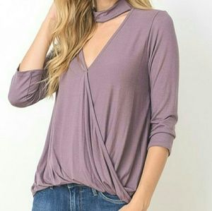 Purple V-Neck Top