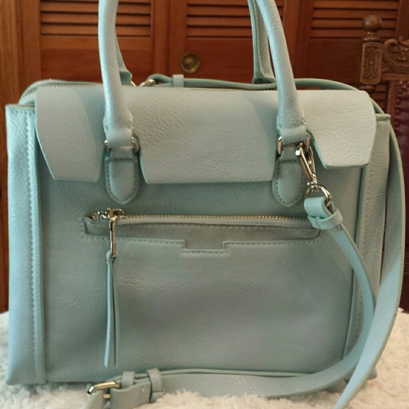 Zara Handbags - RARE Zara Sky Blue Mini Office Crossbody Bag