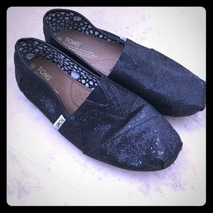 Toms black sparkle shoes