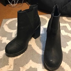 Black heeled booties
