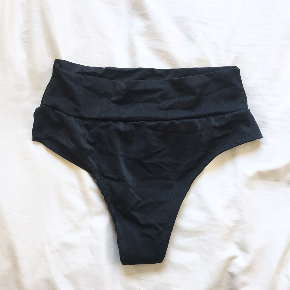 high waisted high cut bikini bottoms