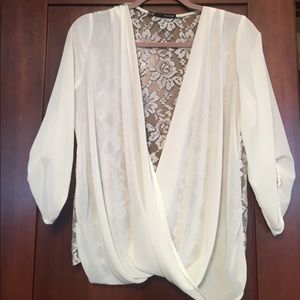 Off white sheer flowy blouse