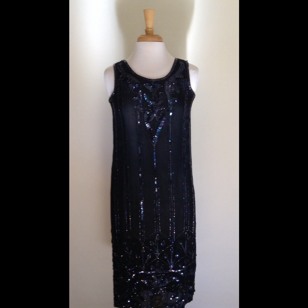 Sequined black dress