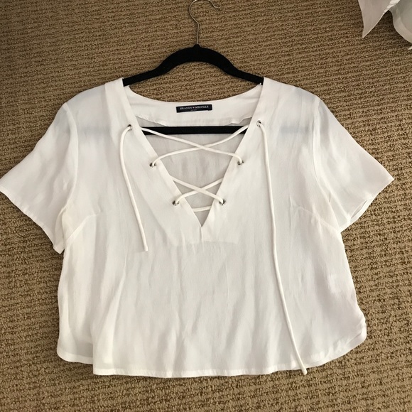 Brandy Melville Tops - Brandy Melville Lace-Up Crop Top