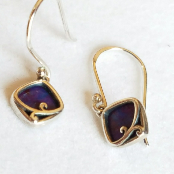 *SOLD*  Boma Silver Purple turquoise petite drops - Picture 6 of 8