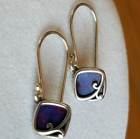 *SOLD*  Boma Silver Purple turquoise petite drops - Picture 2 of 8