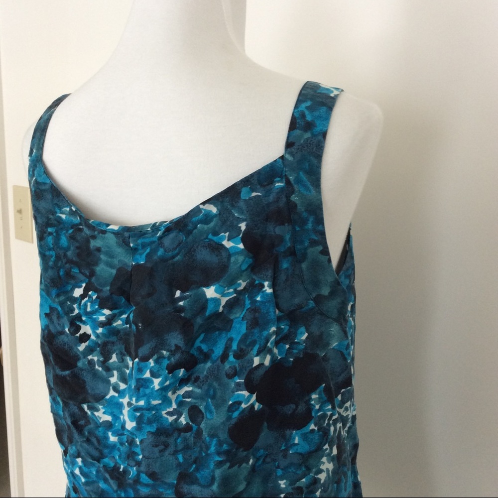 J. Crew. Watercolor Floral Rosette Tank Silk_5