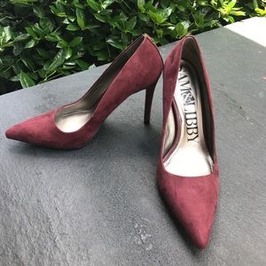 Sam & Libby Burgundy Pointed Toe Heels