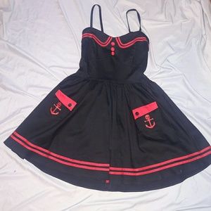 Hell Bunny Vixen Rockabilly Sailor Dress w/ Cardi