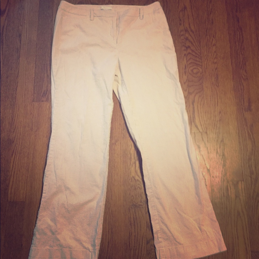New York & Co khaki white pin stripe pants 8T